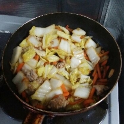白菜とにんじんが余ったので作りました。美味しかったです。